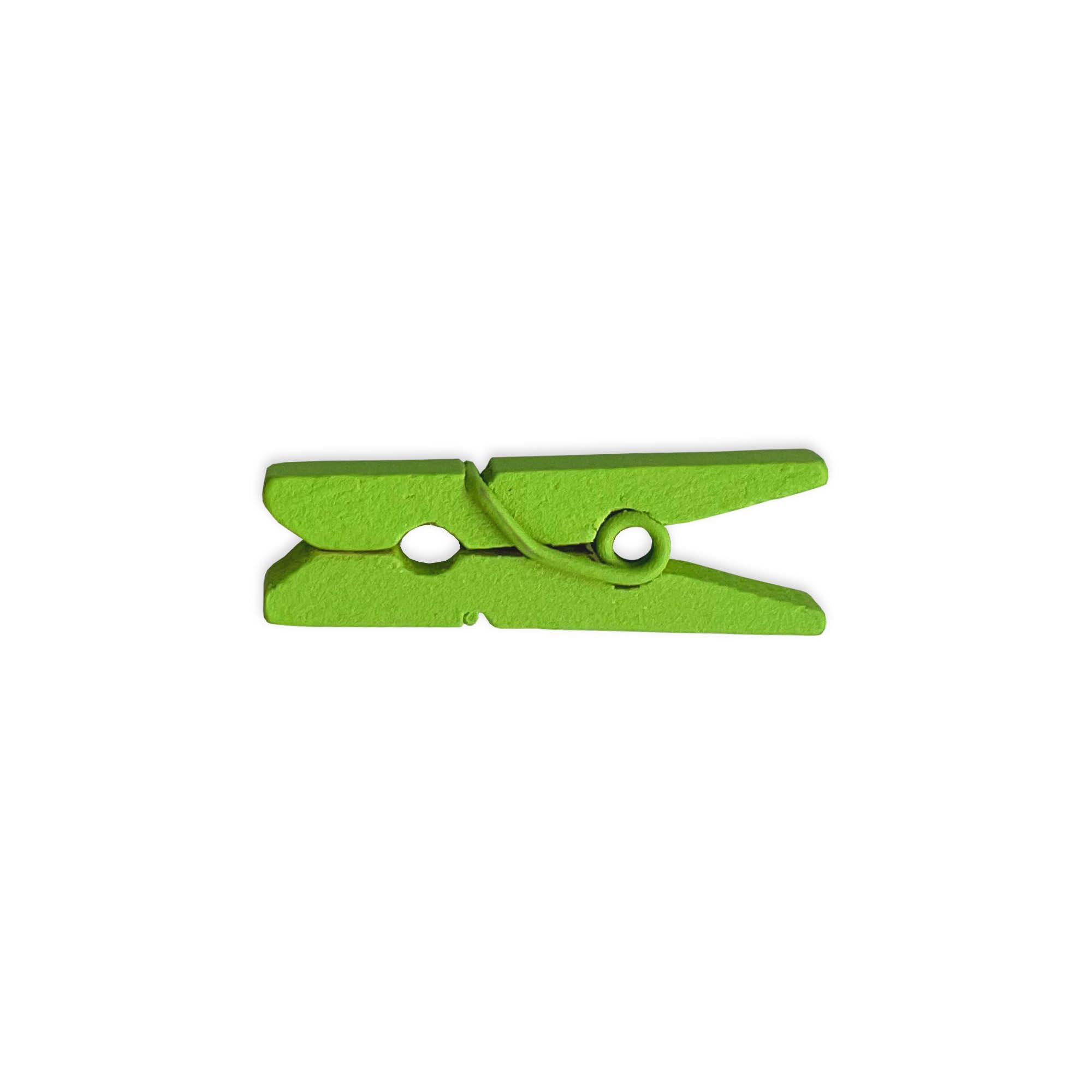 LWR CRAFTS Wooden Mini Clothes Pegs 15 Colors 100 Per Pack 1" 2.5cm (Lime Green)