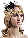 Vijiv Gold Black 20s Headpiece Inspired Leaf 1920s Flapper Headband Great Gatsby