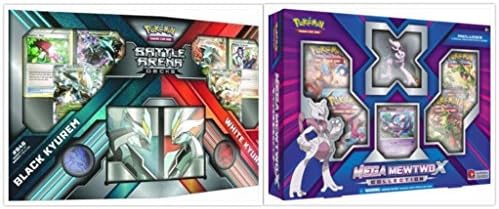 Pokemon Black Kyurem vs White Kyurem Battle Decks and Mega Mewtwo X Collection Box Bundle, 1 of Each