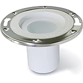 Midline Valve S1165 4-1/2’’ Long Closet Flange with Stainless Steel Ring; Fits Into 3’’ PVC or Cast Iron Pipe