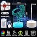 LED Dinosaur Night Light, Woffice 3D Illusion Touch &Remote Control Desk Lamp with Outlet Adapter, 16 Colors and 3 Color Change Modes, Best Birthday Christmas Gifts Toys for Kids Boys Girls