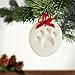 Pearhead Clay Pawprint Christmas Ornament, Pet Owner Holiday Gift, Dog or Cat Paw Print Keepsake, DIY Pawprint Hanging Ornament, Classic Red Ribbon
