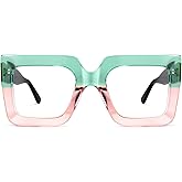 Zeelool Readers Thick Oversized Square Reading Eyeglasses for Women with Standard Anti-Reflective Coating Brandon VFP0306