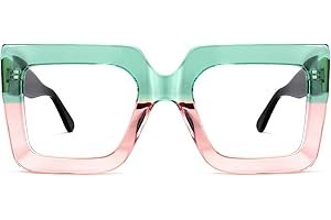 Zeelool Stylish Thick Oversized Square Blue Light Blocking Glasses for Women 100% UV400 Protection Brandon VFP0306