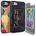 iPhone 7 Case, TORU [iPhone 7 Wallet Case Pattern Wood] Dual Layer Hidden Credit Card Holder ID Slot Card Case with Mirror for iPhone 7 (2016) / iPhone 8 (2017) - Wood Geo