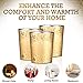 VIZAYO Gold Votive Candle Holders - Set of 24 Mercury Glass Votives and Tealight Candle Holder - Gold Wedding Decorations