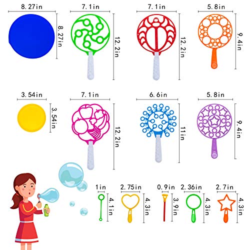 Rainbow Kingdom Bubble Wands Set, Giant Bubble Wands Colorful Bubble Wands Toys Bubble Games for Kids Outdoor Activity Party Favors Wedding Party and Birthday Party