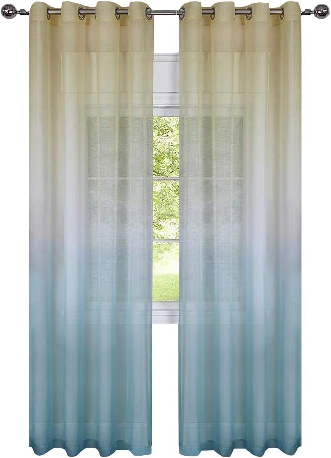 Best yellow aqua kitchen curtains