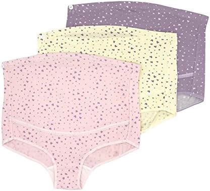 Feelingwear Women Adjustable Maternity Underwear Belly Control Panties Over Bump Pregnant Briefs Set Of 3 Yellow &amp; Pink &amp; Purple Heart Size XXL