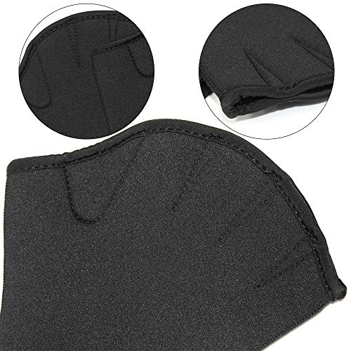 PROMOTOR Swim Gloves, Water Aerobics Webbed Swimming Gloves for Men and Women (Black)