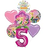 Tinkerbell 5th Birthday Party Supplies and Balloon Bouquet Decorations