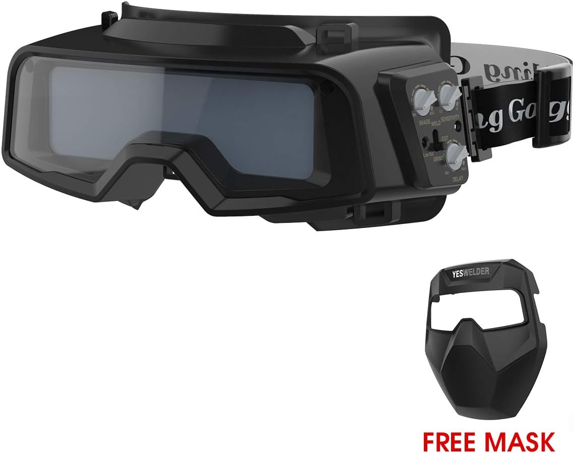 YESWELDER True Color Auto Darkening Welding Goggles, Wide Shade Range 4/5-9/9-13 with Grinding, Welding Glasses Welder Mask Welding Helmet for TIG MIG ARC Plasma Cut - - 