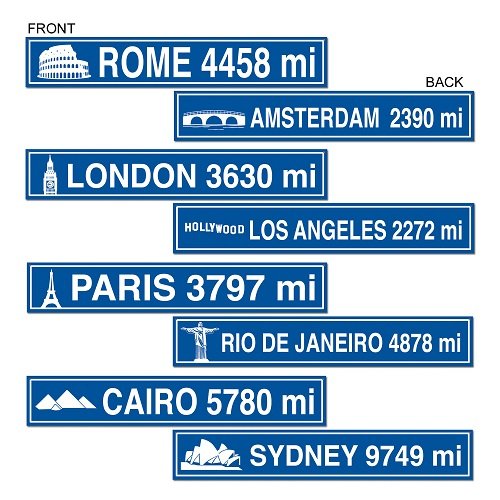 Travel Street Sign Cutouts   (4/Pkg) - //medicalbooks.filipinodoctors.org