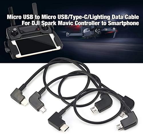 fghdfdhfdgjhh 3pcs Micro USB Data Cable Line to Lighting/Type C/Micro USB Fit For DJI Spark Mavic Pro Air Controller Fit iPhone Smartphone