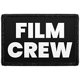Film Crew Hook &amp; Loop Patch - 2x3 in - Pull Patch | Removable morale Patch, merrow edge border, low profile, polyester, washable, hook-backed, for hats, jeans, vests