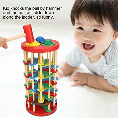 image for Fdit Colorful Wooden Knock Ball Ladder Toy Intelligence Development Le