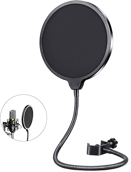 Amazon Wallfire ポップガード ポップブロッカー マイクフィルタ ノイズ防止マイクスタンド 専用設計 吹かれ ポップノイズ 軽減 マイク保護 収録 配信 実況 ネット 宅録 動画投稿 実況録音 演奏録音 簡単装着 汎用 ウィンドスクリーン 楽器