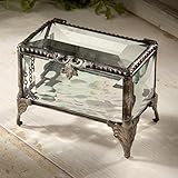 J Devlin Box 310 Clear Glass Box Trinket Box Decorative Keepsake Gift Crystal Beveled