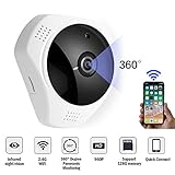 Fish Eye Lens IP Camera,960P 3D 360 Degree Panoramic Night Vision Wireless Security IP camera, Two Way Audio Video Camera, Indoor/Outdoor Security system for baby pet elder