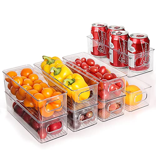 Refrigerator Organizer Bins, Stackable Fridge Organizers 8pcs Clear