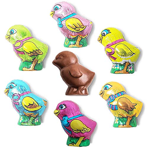 Madelaine Solid Premium Milk Chocolate Easter Baby Chicks Wrapped In Colorful Italian Foils (1 LB)