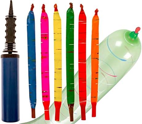 Handheld Balloon Manual Air Pump for Birthday Party Decorations, Long Balloon Animals with Included Balloon (Color May Vary) by Enqargo