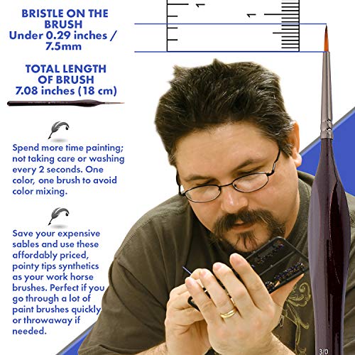 4 Miniature+Brushes+Paintbrushes+Watercolor+Acrylics