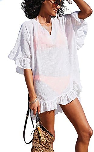 Golden life Women's Cotton Bathing Suit Swimwear Beach Cover Ups Summer Dress