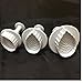 3-piece Plastic Veined Rose Leaf Plunger Cutter Set Fondant Embossing Tool for Cupcake Topper Cake Decorating Color White