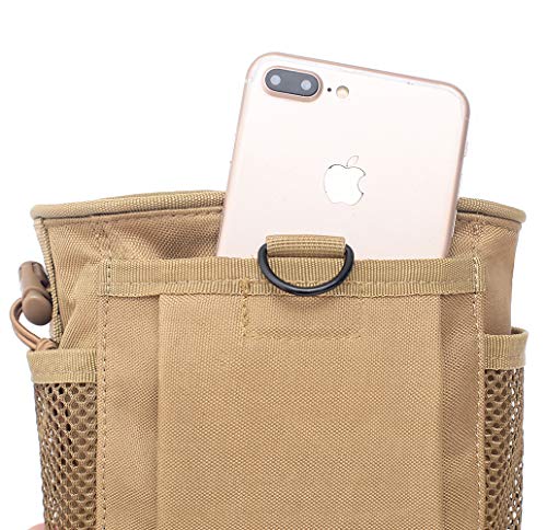 thumbnail image 2 of Obemisk Dump Pouch, Tactical Molle Drawstring Magazine Dump Pouch, Adjustable Military Utility Belt Fanny Hip Holster Bag Outdoor Ammo Pouch, Tactical Molle Drawstring Magazine Dump Pouch(Brown 2 of 14
