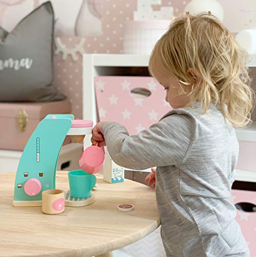 Tiny Land Kinderküche Brew & Serve Kaffeemaschinen-Set aus Holz - Spielen Sie Küchenzubehör, ermutigen Sie… – Bild 6