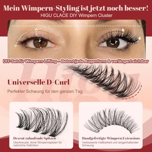 Higu clace 580 Pieces Eyelash Extensions 30-40-50-60-80-100D Curl Lash Extension Set Artificial Eyelashes for Eyelash Extension at Home DIY Eyelash Extensions for Beginners (10-18 mm)