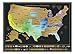 33¼ x 23½ Scratch Off World Map - Detailed World Map with US States and all Country Flags + Detailed US Map with State Flags and Landmarks