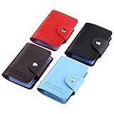 Miady PU Leather Portable Credit Card Holder with 24 Card Slots - 4 Pack
