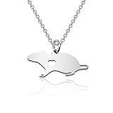 bobauna Rat Pendant Necklace Animal Mouse Jewelry