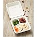 Amazon Basics Compostable 3-Compartment Clamshell Hinged Food Container, 8.74