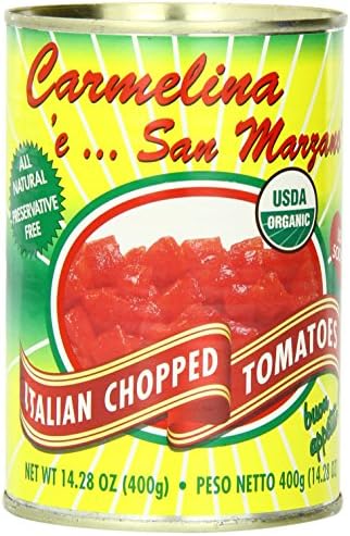 Carmelina Brands Organic Italian Chopped Tomatoes In Puree, 14.28 Ounce (Pack of 12)