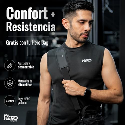 Hero Bag New Hero Project – Mochila Deportiva Magnética de Gimnasio Unisex, Compacta y Resistente – Color Negro