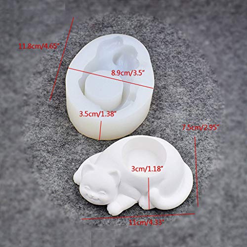 Silicone Mold Cat Shape Flower Pot Molds Concrete for Succulent Plant Flower Pot - Thumbnail 2