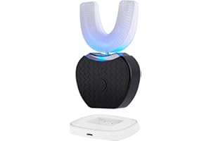 U-Shaped Ultrasonic Electric Toothbrush for Adults, Full Mouth 360° Auto Cleaning Design with LED Light, Self Brushing, Water