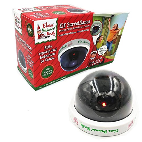 Elf Surveillance Dummy Cctv Camera Christmas Accessory With LED Light