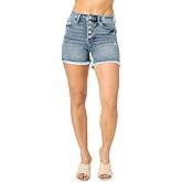 Judy Blue High Waist Button Fly Destroy Hi-Lo Hem Shorts