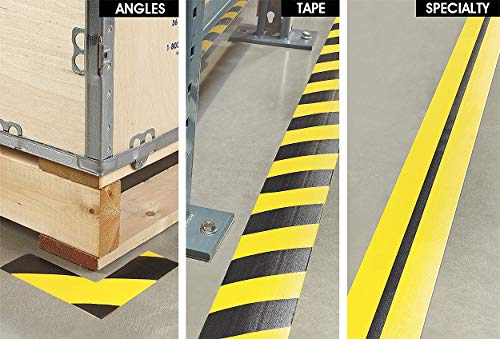 ABC Aisle Marking Tape 3” x 36’.1 Roll of Hazard Warning Tape. Flexible Black, Yellow Tape. Vinyl Tape for Making Steps, Pillars, Parking Lots, Walk Ways. Natural Rubber Adhesive. 7 Mil Thick.