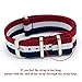 CIVO Watch Bands Premium Ballistic Nylon Watch Strap Stainless Steel Buckle (Navy/Crimson/Ivory, 18mm)