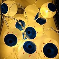 fanmaosdf Halloween Pumpkin Light,10 LED Hanging Battery Powered Eyeball Light Lamp Party Halloween Decor Warm White
