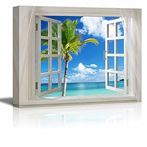 Glimpse into Beautiful Tropical Beach with Palm Tree...