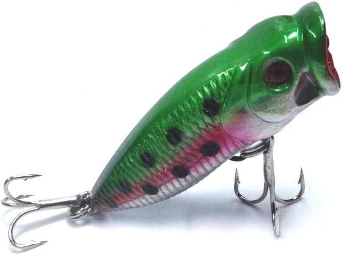 SEASKY Fishing Plug Lures Micro Popper Topwater Trout Attack in Freshwater (Green) : Sports & Outdoors
