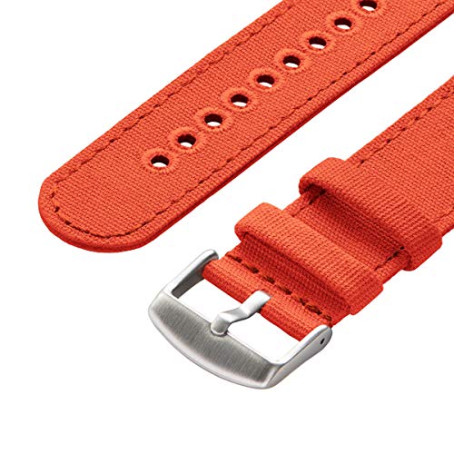 Archer Watch Straps - Canvas Watch Bands for Apple Watch (Tangelo Orange, Stainless, 38/40mm)