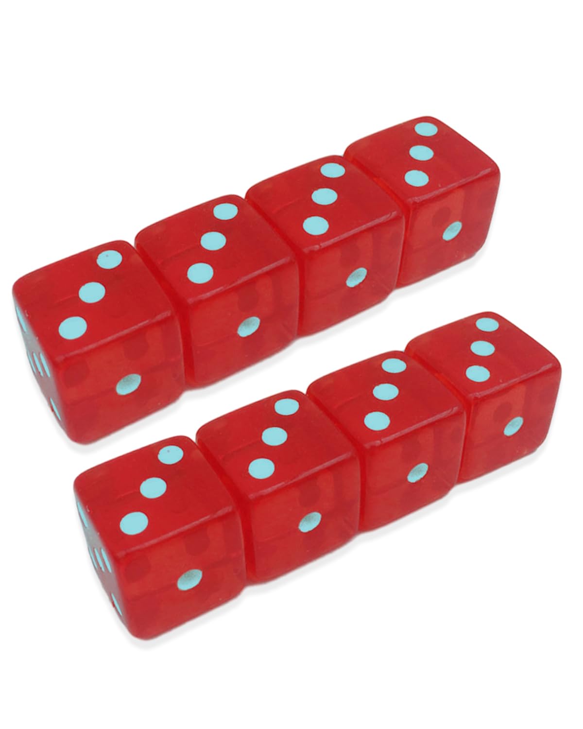 10 Pcs 19mm 6 Sided Dice D6 RPG D&D Game Transparent Red + Bag Set