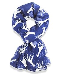 Apparel: Hanson Giraffe Print Long & Soft Celebrity Style Scarf (Blue)
